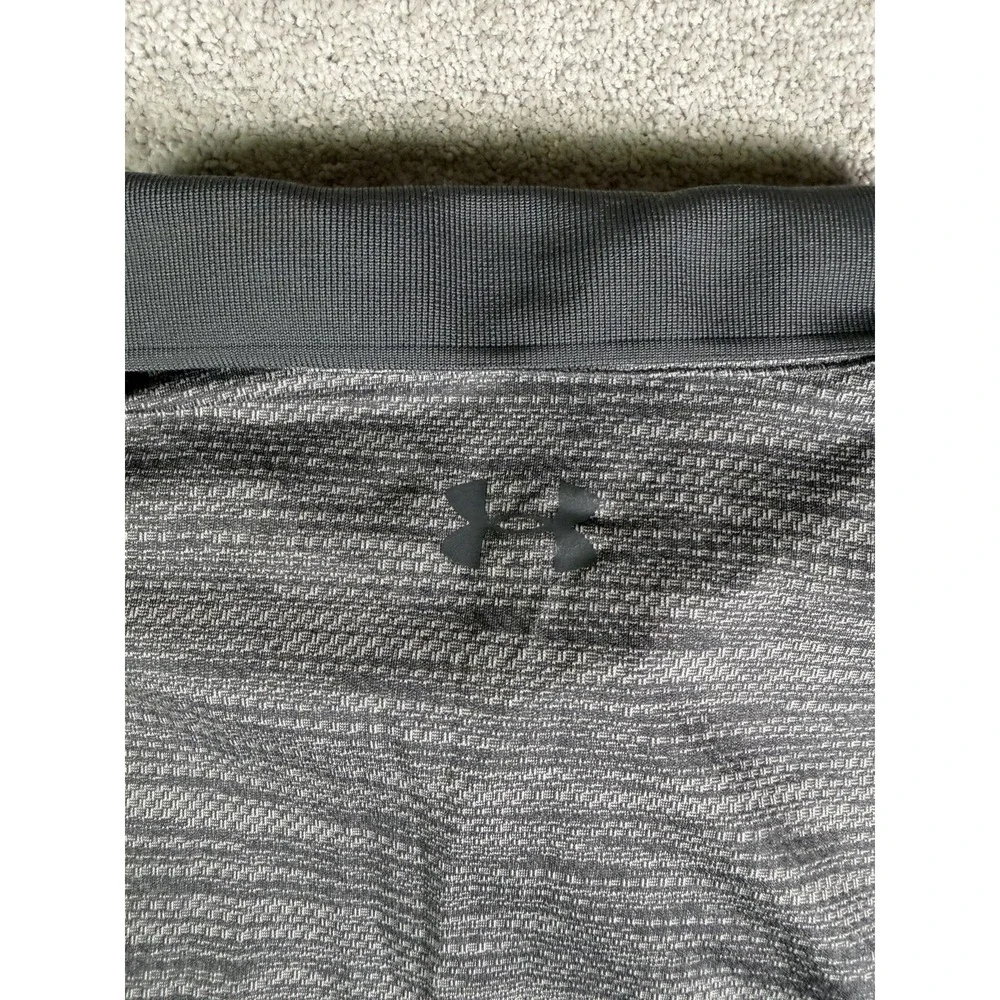 Under Armour Shirt Mens XL Gray Performance Polo Short Sleeve Loose Fit Golf